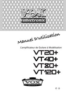 VOX VT20+/40+/80+/120+ Owner s manual
