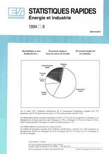STATISTIQUES RAPIDES Énergie et industrie. 1994 8