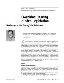 Crouching Hearing Hidden Legislation