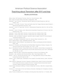 American Political Science Association Teaching about Terrorism ...