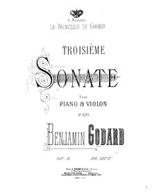 Partition complète, violon Sonata No.3, Op.9, Godard, Benjamin