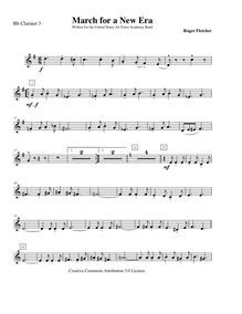 Partition clarinette 3 (B♭), March pour a New Era, F major, Fletcher, Roger