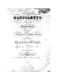 Partition complète, Rondoletto, Op.15, Hünten, François