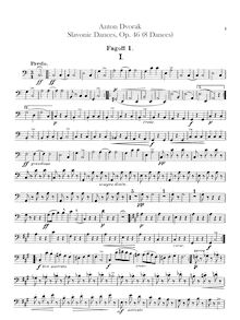 Partition basson 1, 2, Slavonic Dances, Slovanské tance, Dvořák, Antonín par Antonín Dvořák