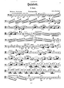 Partition violoncelle, corde quintette, F major, Bruckner, Anton