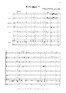 Partition Score avec clavecin, Sinfonia V par Johann Rosenmüller