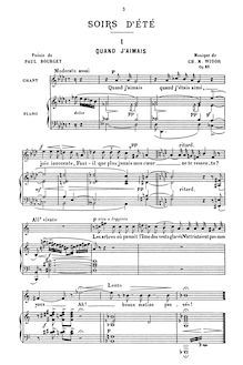 Partition complète, Soirs d été, Op.63, Widor, Charles-Marie