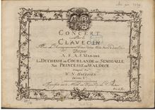 Partition clavecin, Concert Pour le Clavecin Avec L Accompagnement de 2 Violons, Taille, Basse & 2 Cors