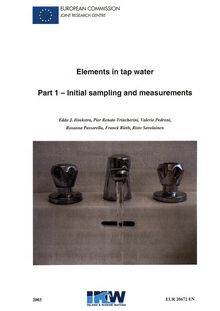 Elements in tap water. Part 1 - Initial sampling and measurements