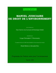 Manuel judiciaire de droit de l environnement