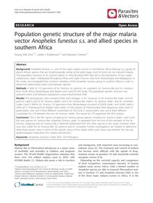 Population genetic structure of the major malaria vector Anopheles funestus s.s. and allied species in southern Africa