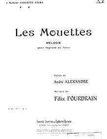 Partition complète, Les mouettes, Mélodie, E♭ major, Fourdrain, Félix