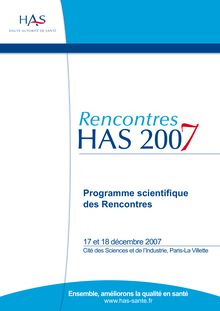 Les Rencontres HAS 2007 - Ensemble, améliorons la qualité en santé