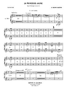 Partition cor 3/4 (E♭), La princesse jaune, opéra-comique en un acte de Louis Gallet, Op.30