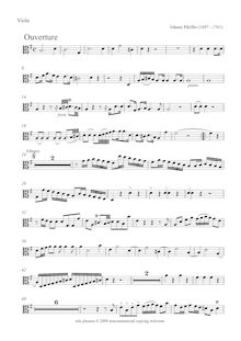 Partition altos, Ouverture en G major pour 2 flûtes, basson et cordes