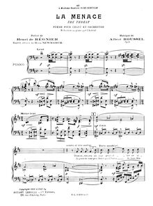 Partition complète, La menace, Op. 9, Roussel, Albert