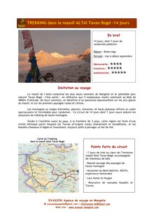 Trekking Mongolie - Altai Tavan Bogd - TREKKING - Massif Altaï ...
