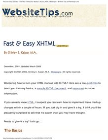 Fast and Easy XHTML, XHTML Tutorial, HTML, Web Standards, by Shirley  Kaiser - HTML Tutorials, CSS Tutorials