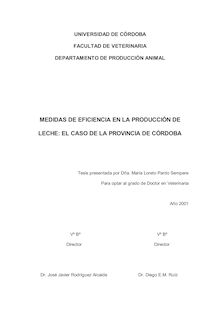 Medidas de eficiencia en la producción de leche: el caso de la provincia de Córdoba