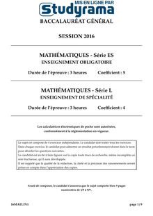 BAcES2016-mathématiques-pondichéry
