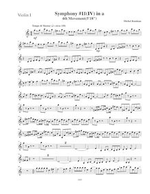 Partition violon 1, Symphony No.11  Latin , A minor, Rondeau, Michel