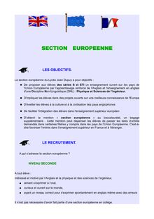 Section Européenne - SECTION EUROPEENNE