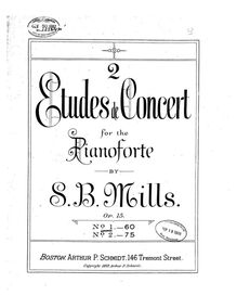 Partition Etude No.1, 2 Etudes de Concert, Mills, Sebastian Bach