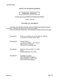 Français 2000 BTS Management des unités commerciales