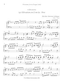 Partition (4e) Élévation en E mi la - Trio, Troisième Livre d Orgue