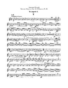 Partition trompette 1, 2 (E, D, F), Slavonic Dances, Slovanské tance