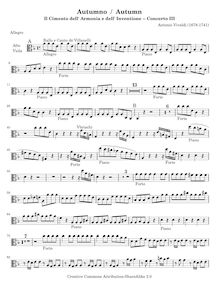 Partition altos, violon Concerto en F major, RV 293, L autumno (Autumn) from Le quattro stagioni (The Four Seasons)