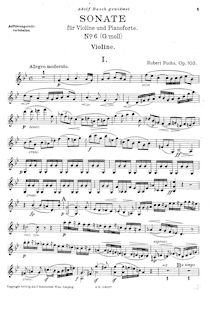 Partition de violon, Violinsonate Nr.6, g minor, Fuchs, Robert