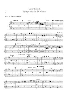 Partition Trombones 1, 2, , Tuba, Symphony en D Minor, Franck, César