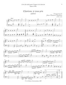 Partition Chantons, je vous prie (autre), Livre de noëls pour l’orgue et le clavecin