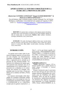Aportaciones al estudio corológico de la flora de la provincia de León