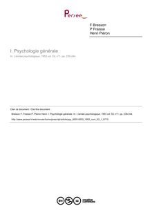 Psychologie générale - compte-rendu ; n°1 ; vol.53, pg 239-244