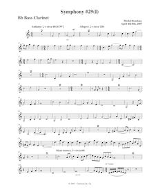 Partition basse clarinette, Symphony No.29, B♭ major, Rondeau, Michel
