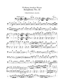 Partition violoncelles / Basses, Symphony No.41, Jupiter Symphony par Wolfgang Amadeus Mozart