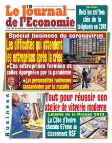 Journal de l’Economie n°566 - Du Lundi 27 Avril au Dimanche 03 Mai 2020