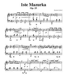 Partition complète, Mazurka No.1, Op.25, Godard, Benjamin