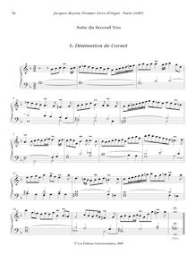 Partition , Diminution de Cornet, Oeuvres complètes d orgue, Boyvin, Jacques