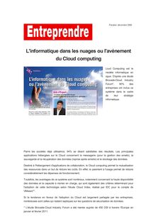 L informatique dans les nuages ou l avènement du Cloud computing