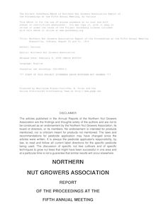 Northern Nut Growers Association Report of the Proceedings at the Fifth Annual Meeting - Evansville, Indiana, August 20 and 21, 1914