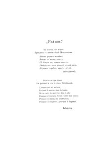 Partition complète, Fatum, Фатум ; Fate, C minor, Tchaikovsky, Pyotr