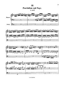Partition complète, Prelude et Fugue en A minor, A minor, Bach, Johann Sebastian