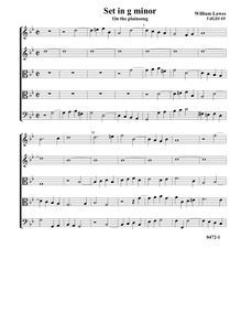 Partition On pour Plainsong - VdGS No.69 - partition complète (Tr Tr T T B), Airs et Fantasia pour 5 violes de gambe