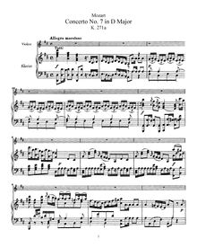 Partition de piano et partition de violon, violon Concerto