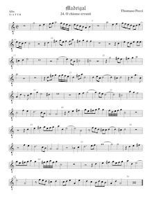 Partition ténor viole de gambe 1, octave aigu clef, O chiome erranti