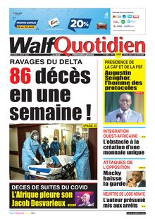 Walf Quotidien n°8805 - du Lundi 02 août 2021