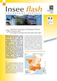 Projections de ménages en Champagne-Ardenne à lhorizon 2030 :   davantage de ménages mais plus petits et plus âgés